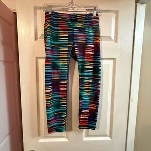 Athleta Colorful Striped Leggings